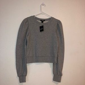 Forever 21 grey long sleeve shoulder cuff shirt
